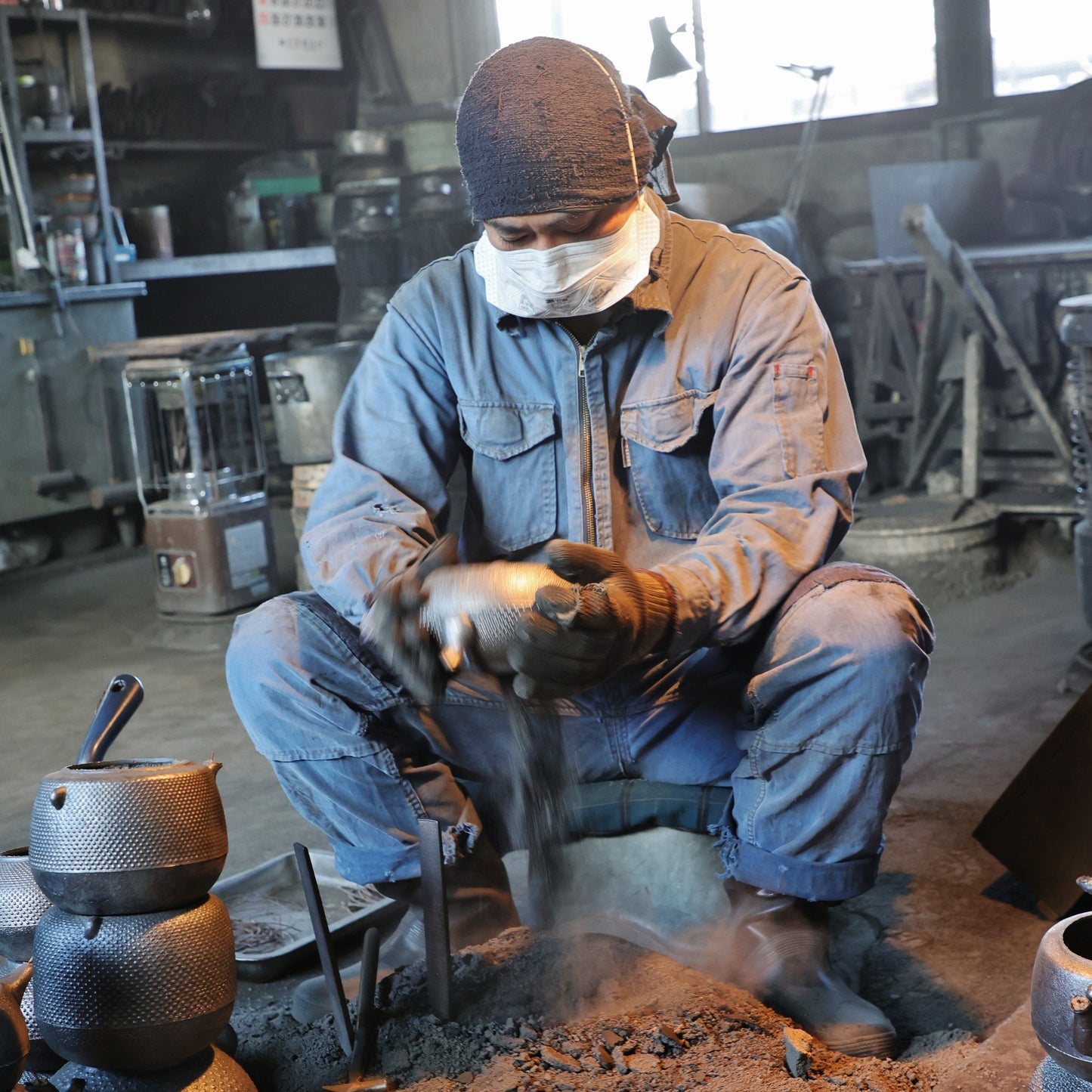 Tetsubin, Cast Iron Kettle, Nanbutekki, Tedori, Itome, 1.2L, Free Shipping