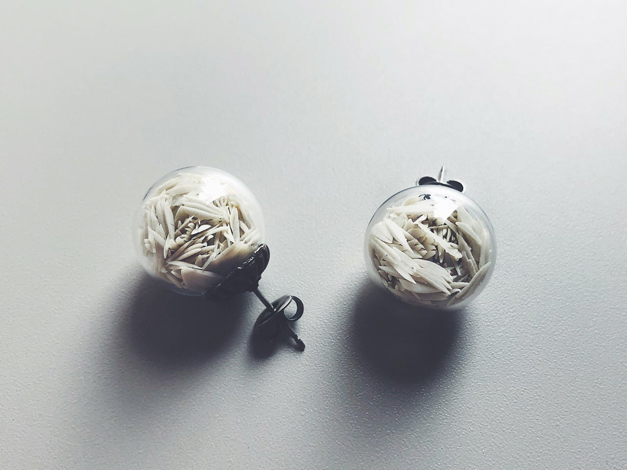 Tobikanna Earrings White Stud or Hook