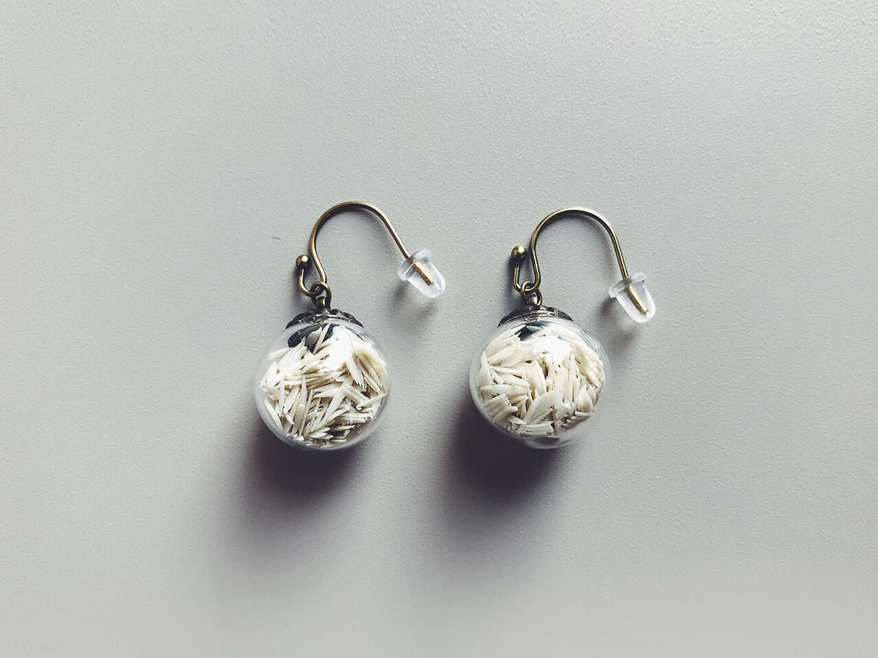 Tobikanna Earrings White Stud or Hook