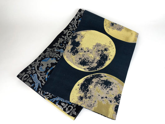 Nishijin-ori Kyoto Obi Reversible Full Moon x Circus